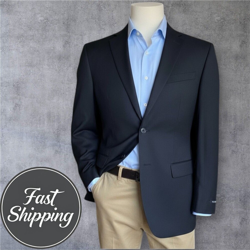$249 JOS A BANK Mens 40R Black Wool Blazer Sport Coat Two Button Jacket NEW